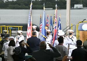 　米ハワイ・真珠湾で行われた記念式典＝７日（共同）