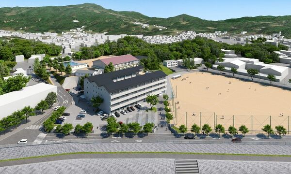 伊万里中校舎建て替え起工式　2022年完成、4階建て